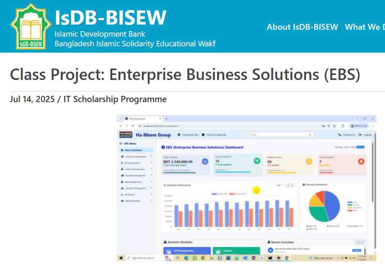 My Project on IsDB-BISEW Website